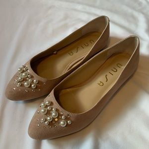 Unisa light pink sparkly flats